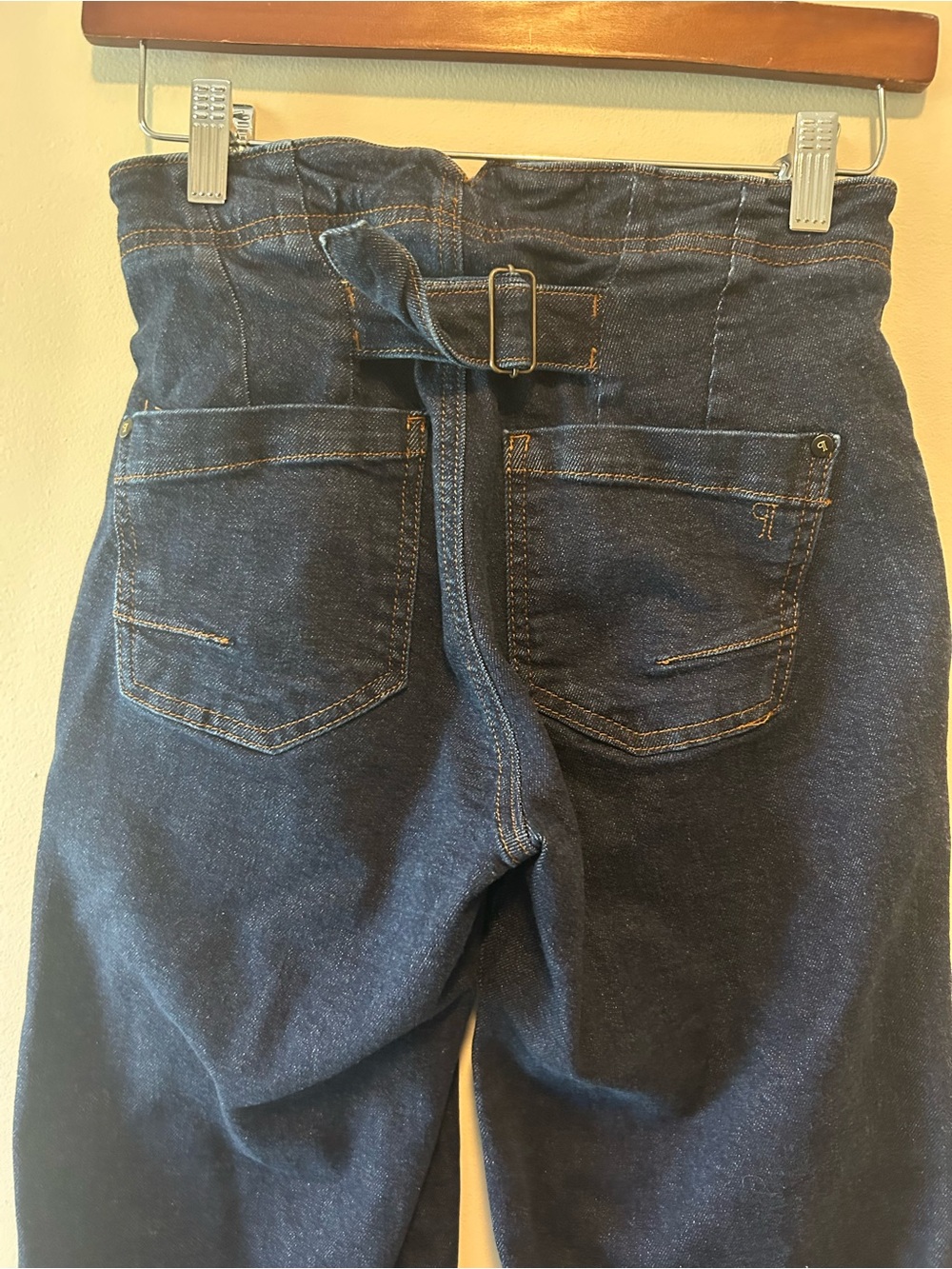 Anthropologie Pilcro Women’s Dark Blue Wide-Leg Cropped Jeans Size 25 - Picture 5 of 5